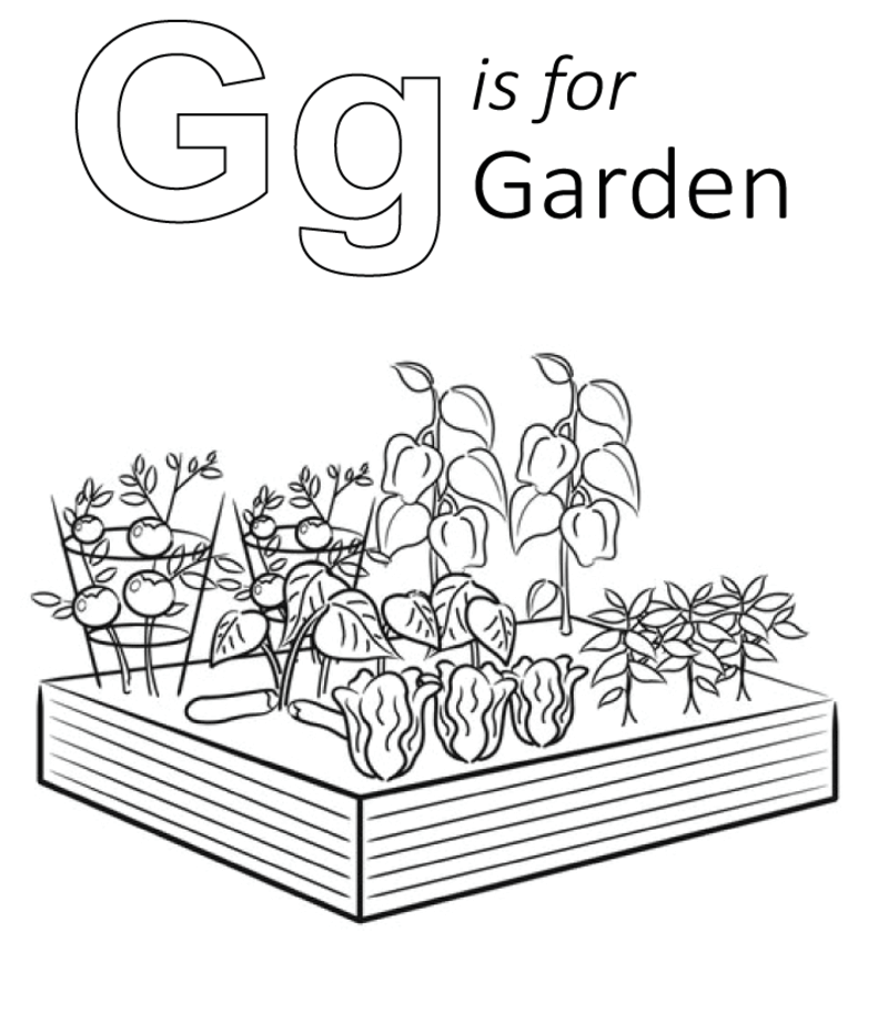 Kolorowanka G oznacza ogród