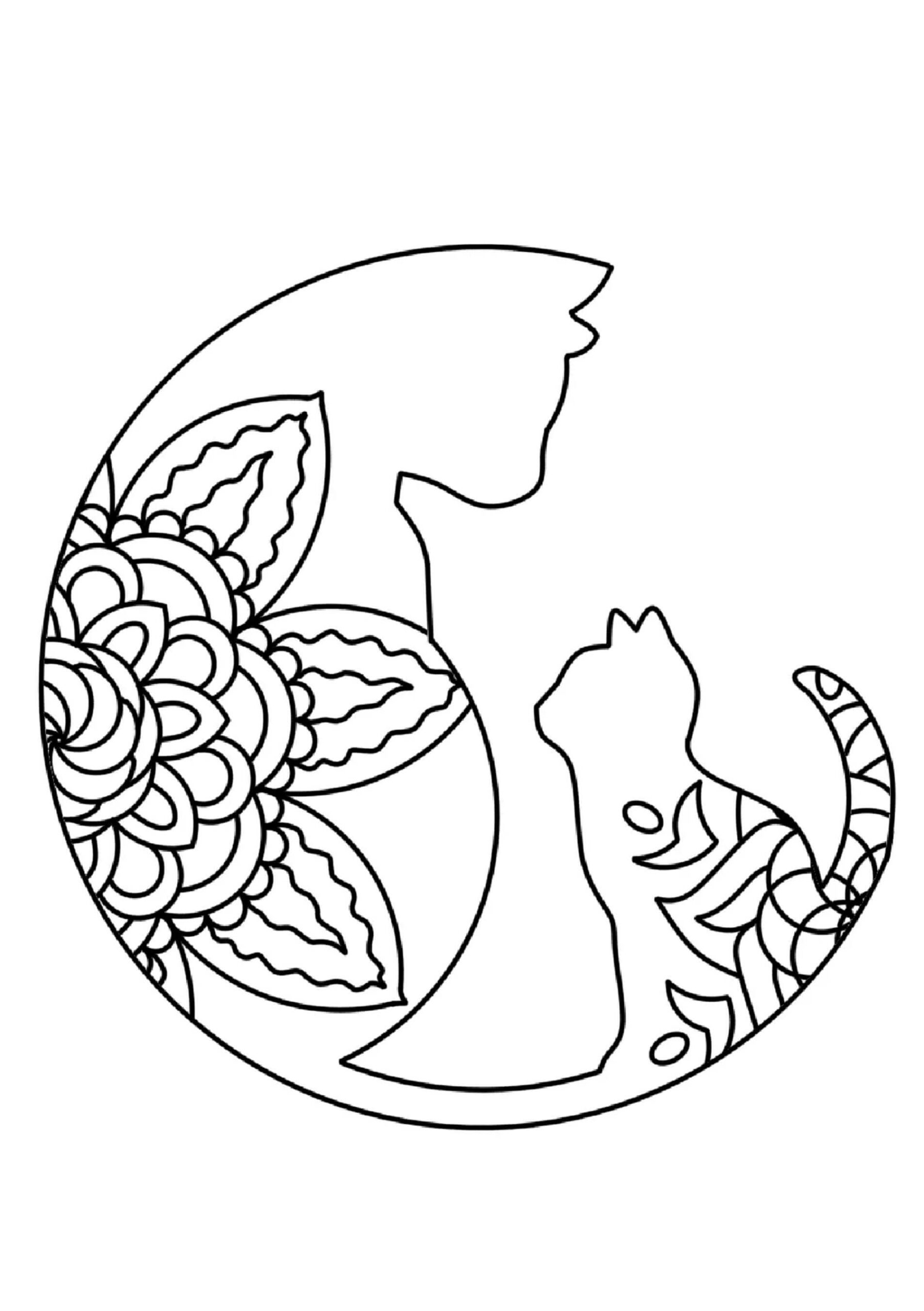 Kolorowanka Kot mandala - arkusz 23