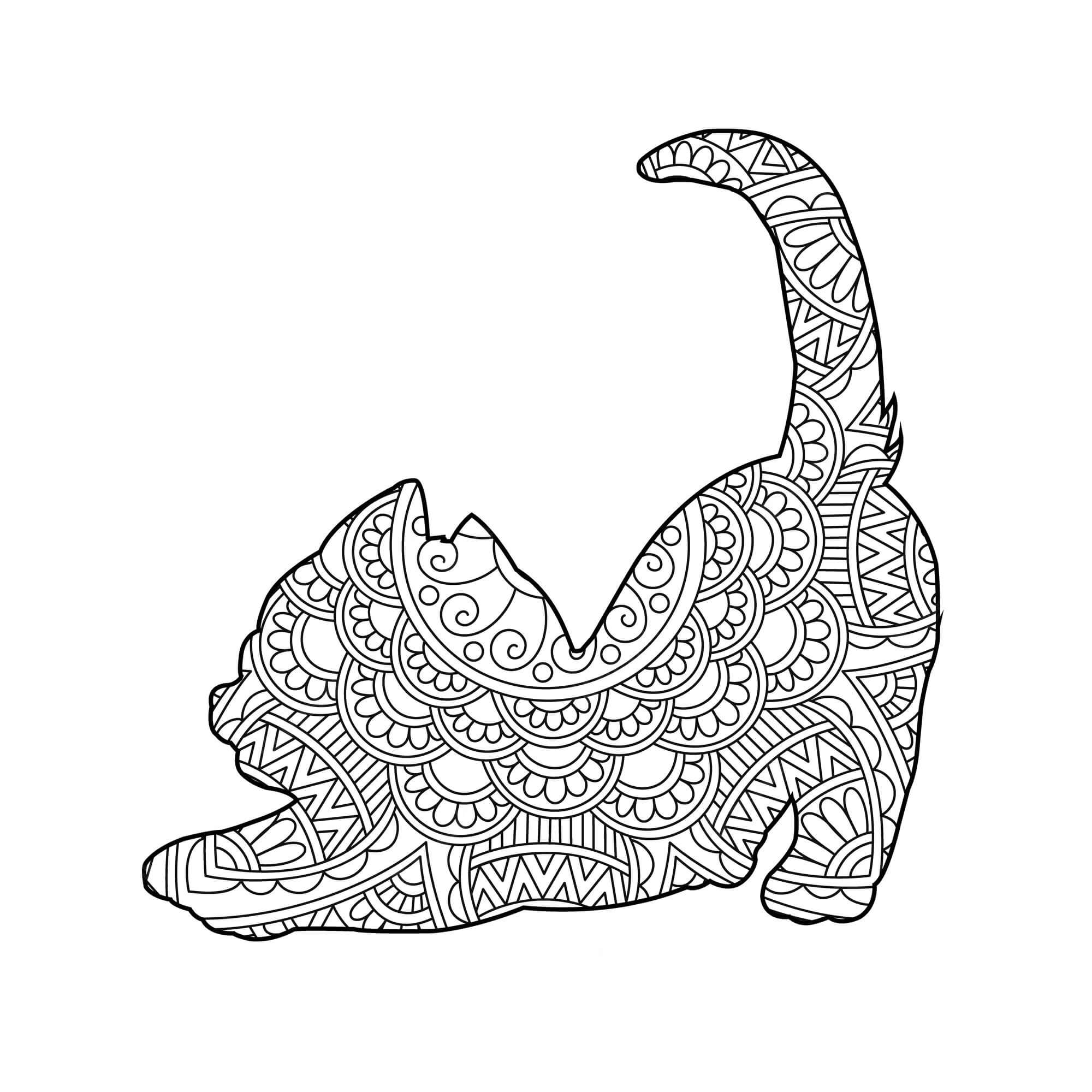 Kolorowanka Kot mandala - arkusz 33