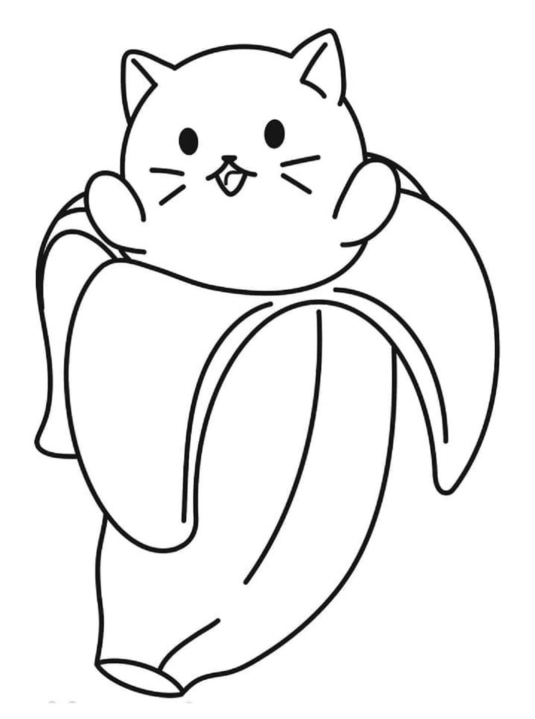 Kolorowanka Bananowy Kot