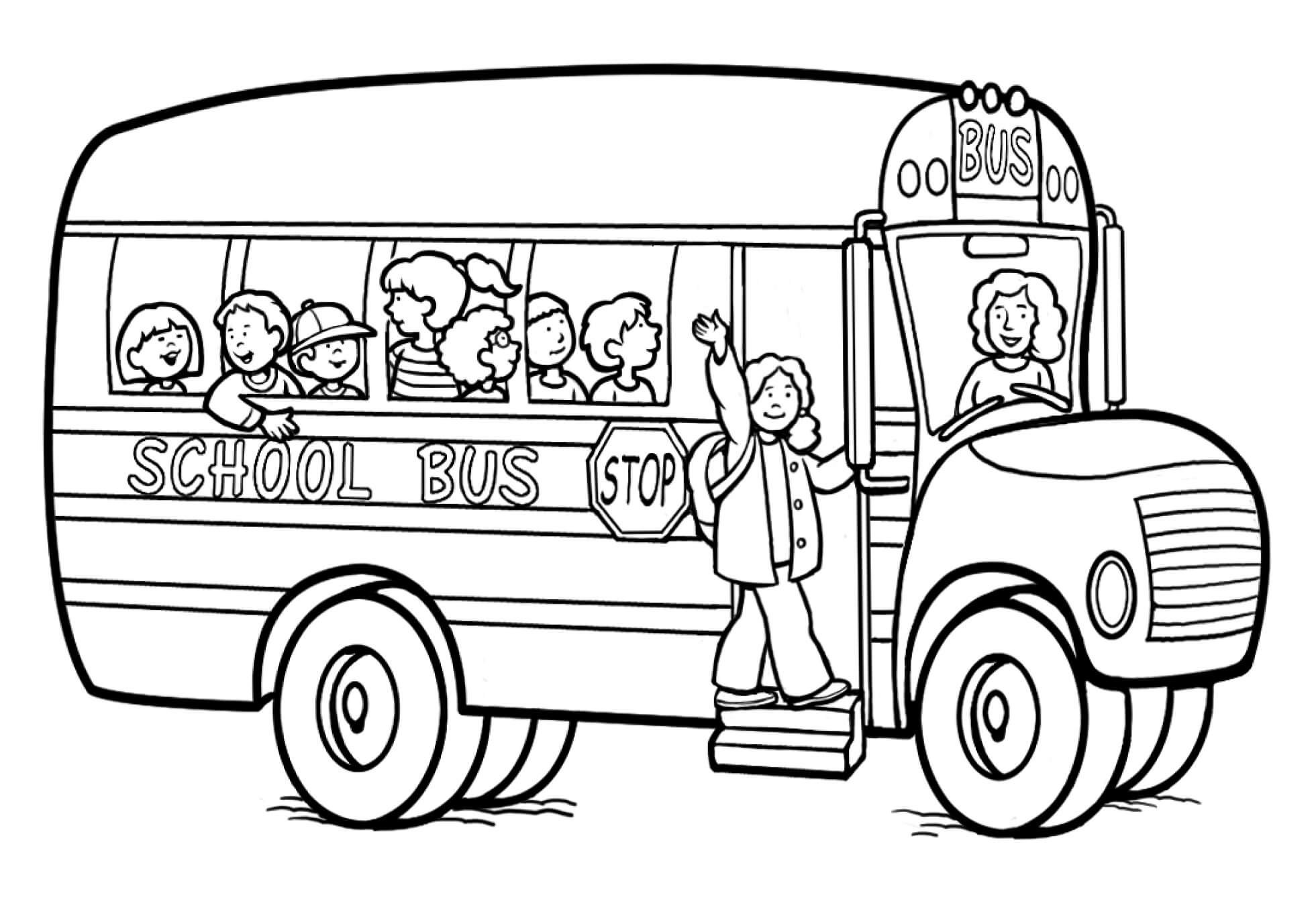 Kolorowanka Dzieci W Autobusie
