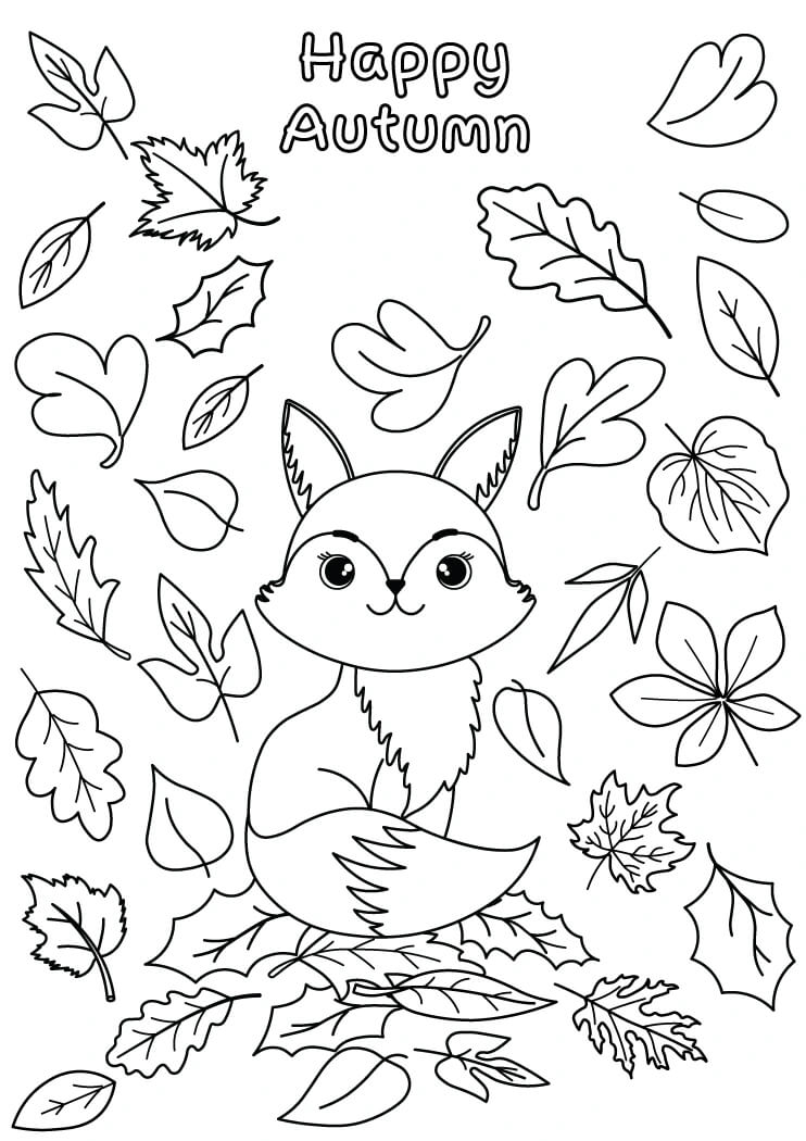 Kolorowanki Fox Jesienią