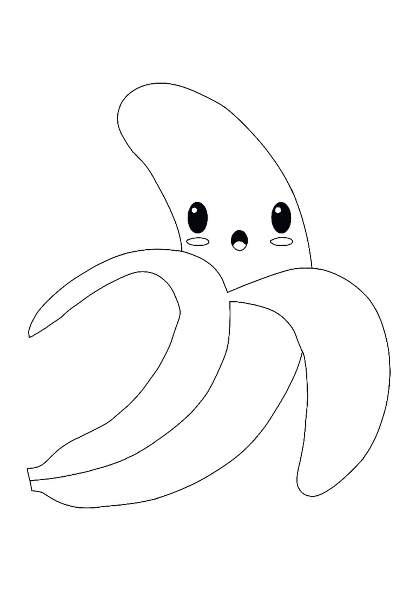 Kolorowanka Kawaii Banan