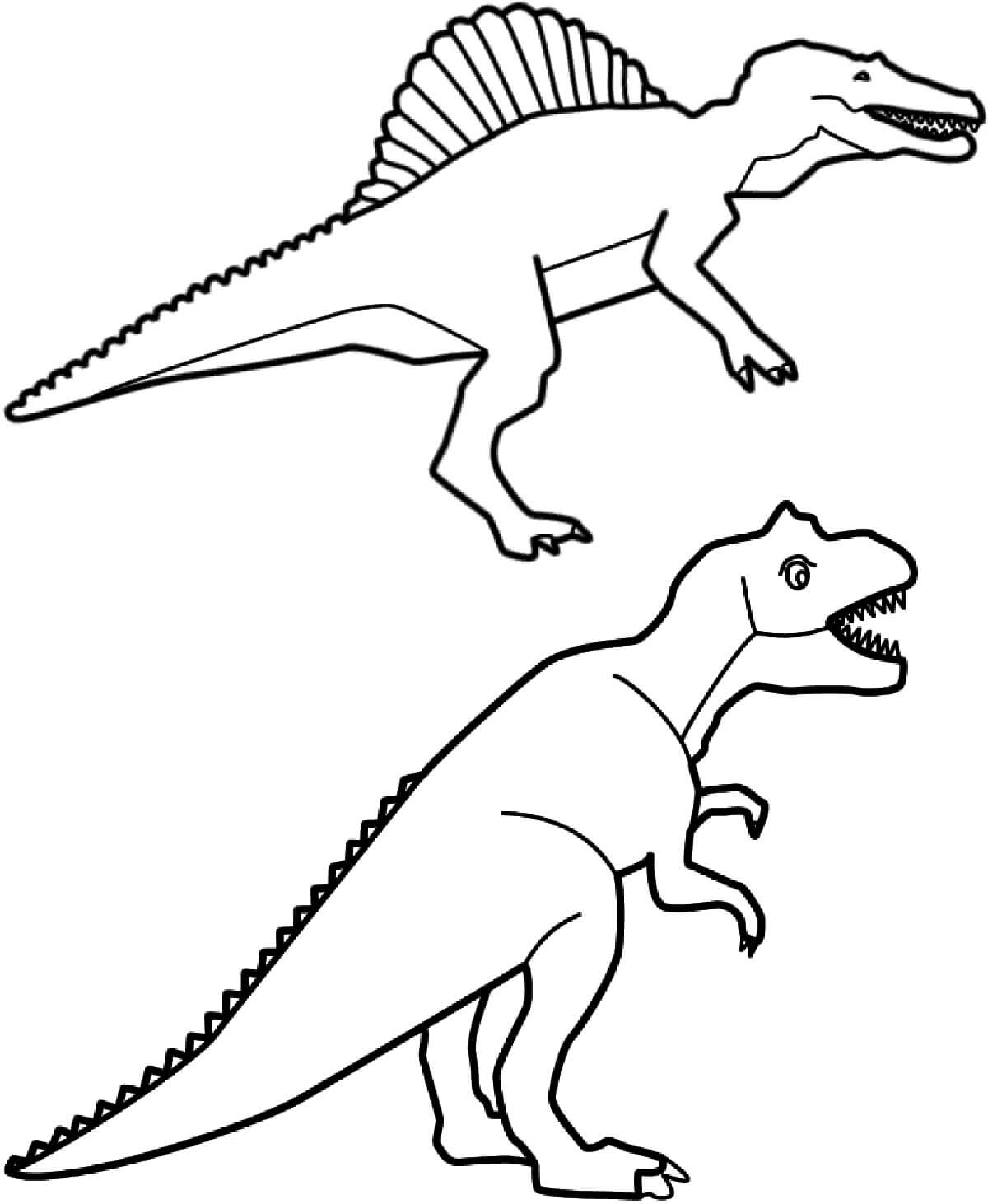 Kolorowanka Spinozaur i T-Rex
