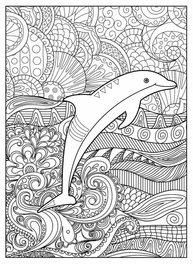 Kolorowanka Delfin w Głębokim Morzu Relaks