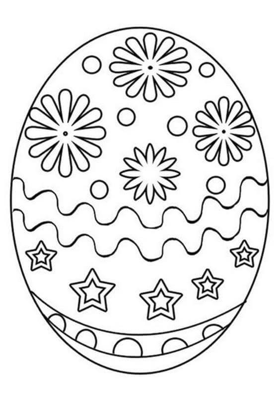 Kolorowanka Jajko Wielkanocne Malowane Wzorem