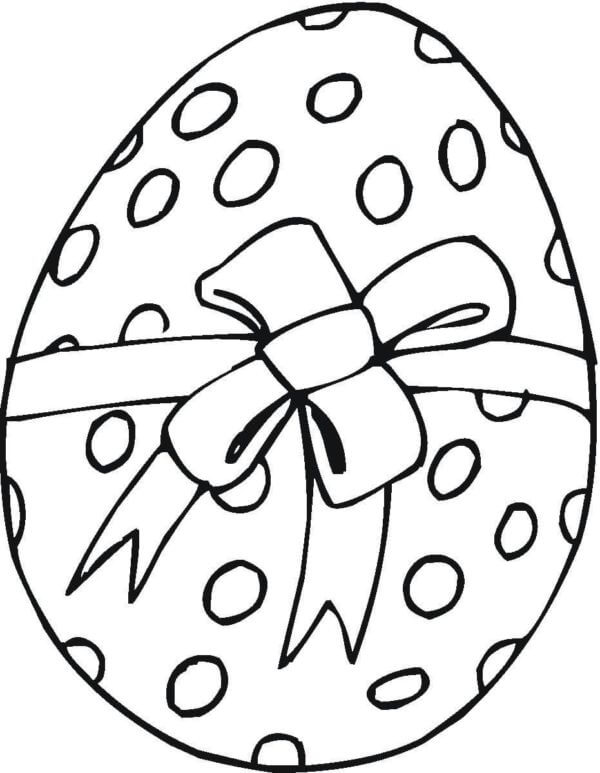 Kolorowanka Kropelkowe Jajko Wielkanocne Ozdobione Kokardą
