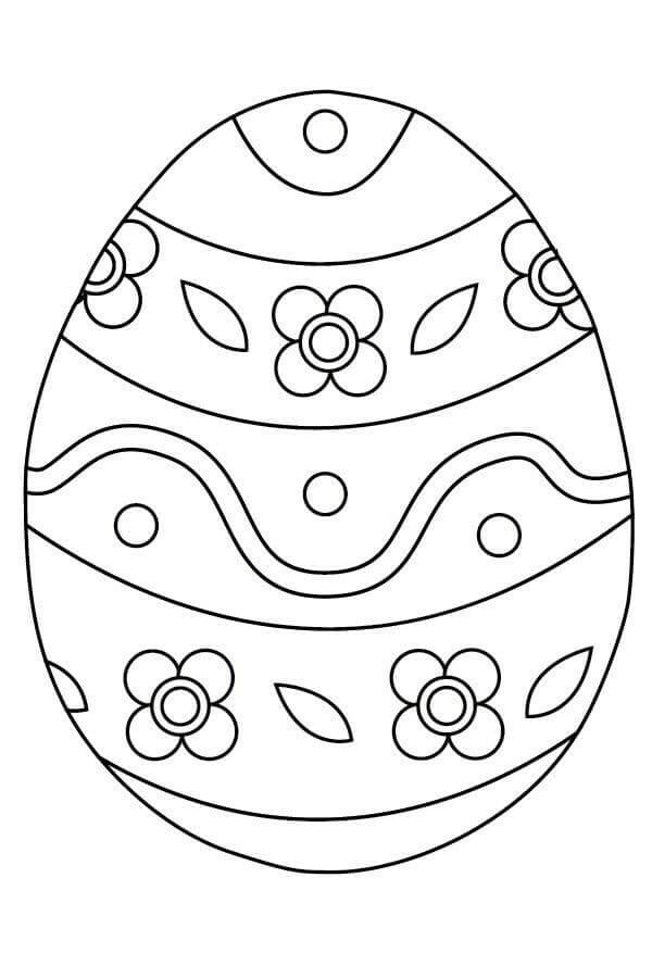 Kolorowanka Kwiecisty Ornament Na Wielkanocnym Jajku