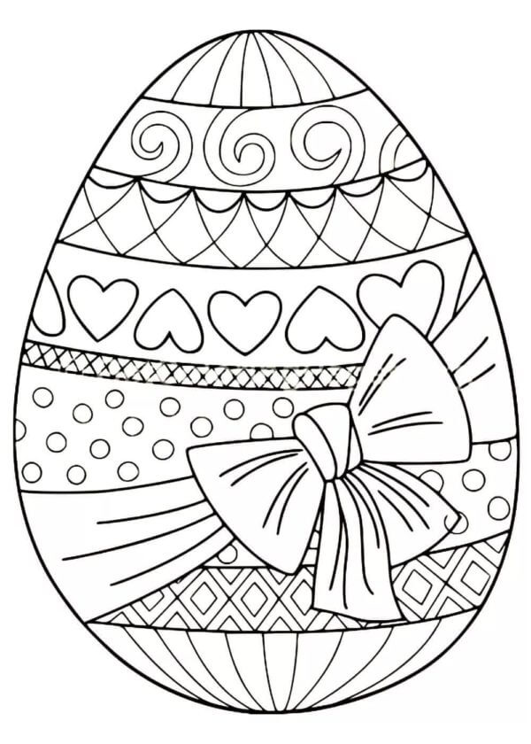 Kolorowanka Modnie Zdobione Jajko Wielkanocne