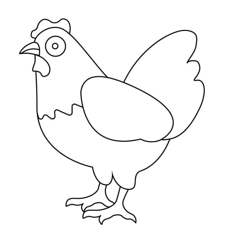 Kolorowanka Podstawowy Przestraszony Kurczak