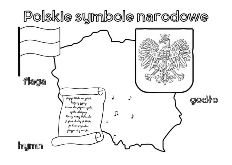 Kolorowanka Polskie Symbole Ludowe
