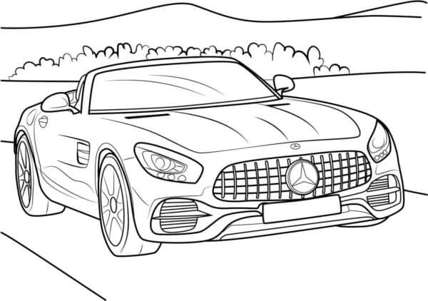 Kolorowanka Roadster Mercedes AMG GT C