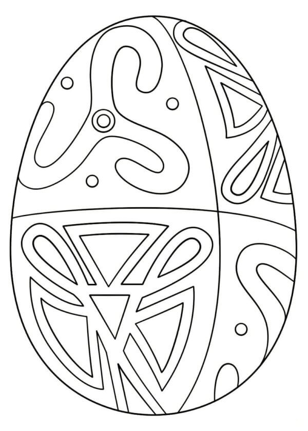 Kolorowanka Święty Symbol Jajka Wielkanocnego o Niezwykłych Wzorach