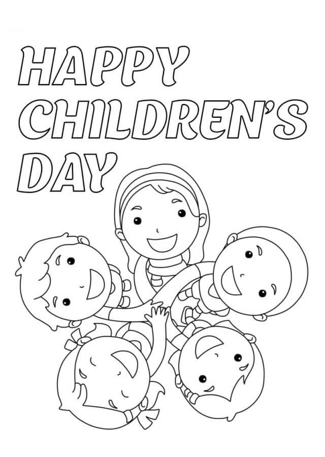 Kolorowanka Szczęśliwego Dnia Dziecka