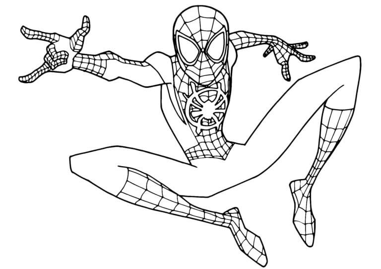 Kolorowanka Web Strzelanie do Spider-Mana