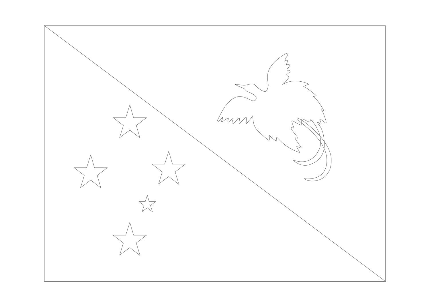 Kolorowanka Flaga Papui-Nowej Gwinei