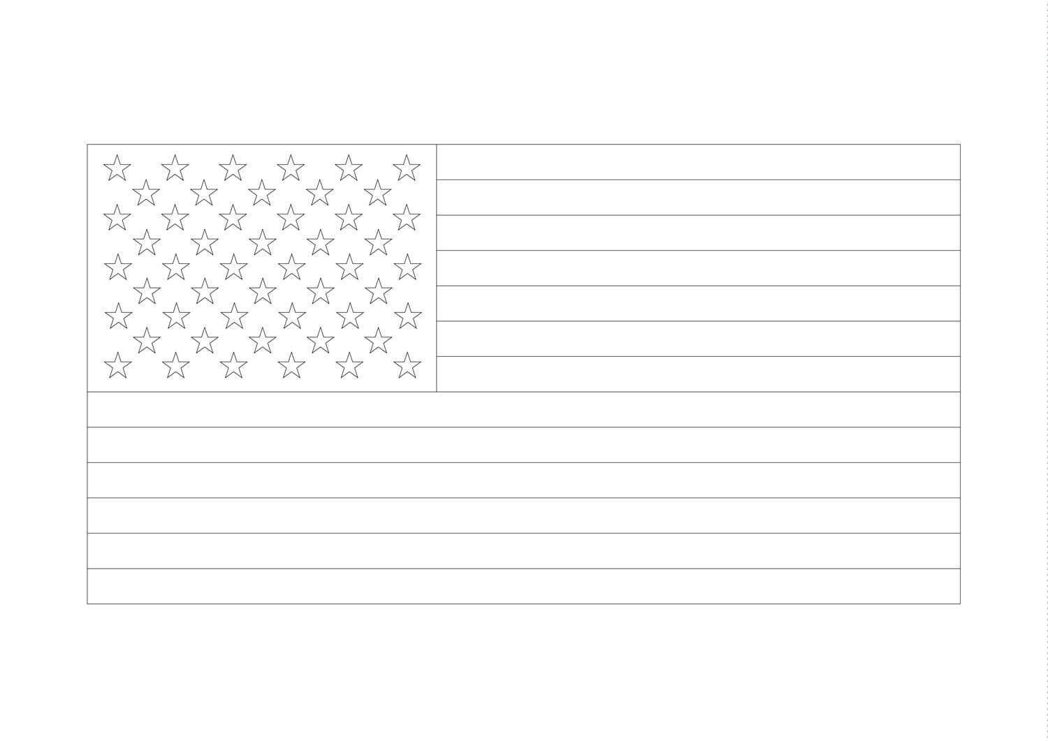 Kolorowanka Flaga Stanów Zjednoczonych Ameryki
