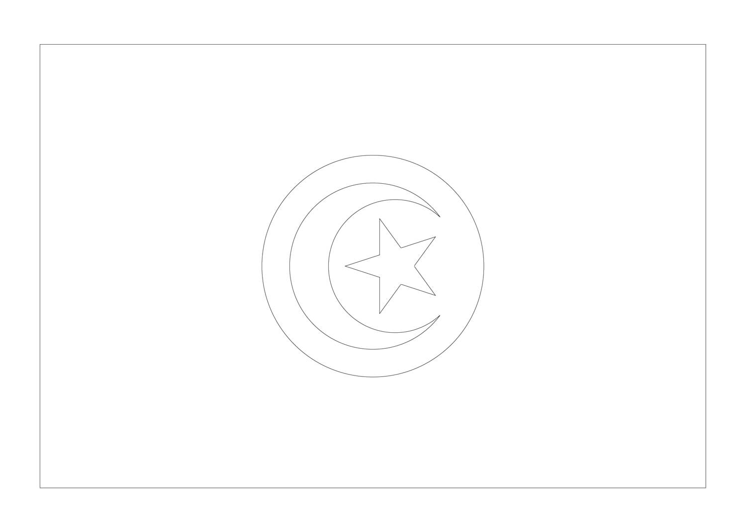 Kolorowanka Flaga Tunezji