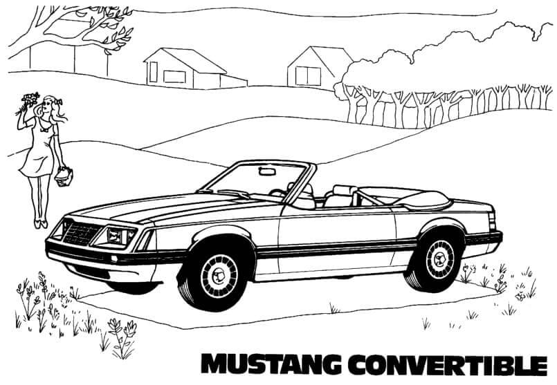 Kolorowanka Kabriolet Mustanga