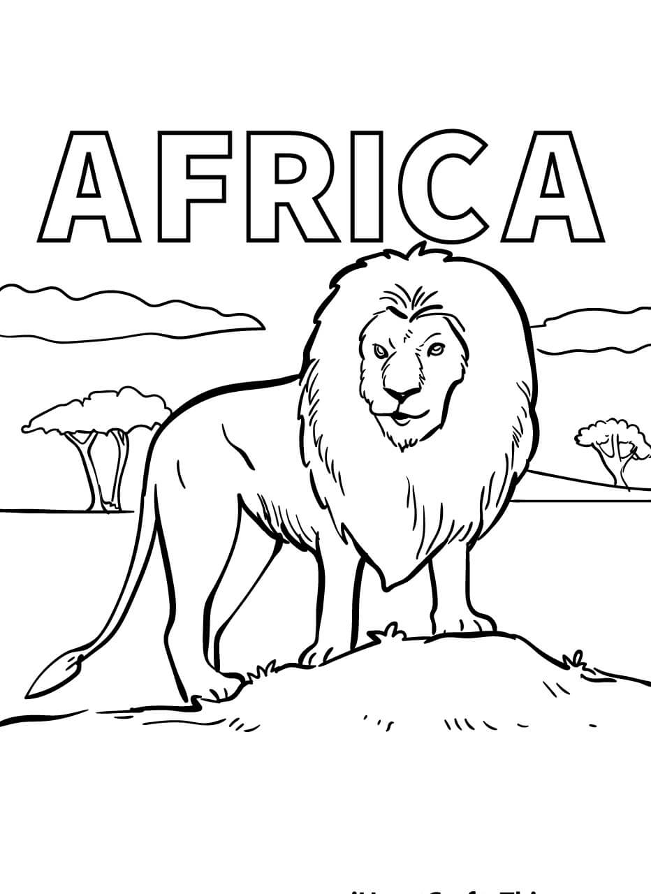 Kolorowanka Lew Po Afrykańsku