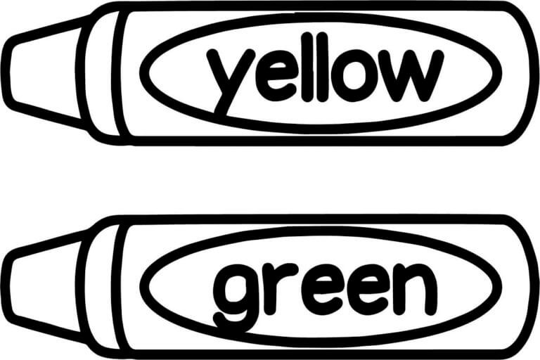 Kolorowanka Żółte i Zielone Kredki