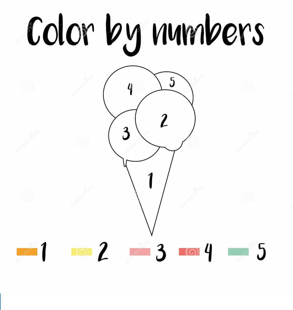 Kolorowanka Kolorowanie Według Numerów Darmowej Grafiki z Lodami
