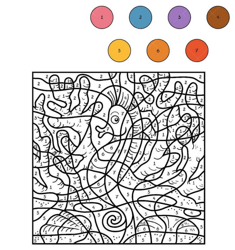 Kolorowanka Kolorowanie Według Numerów Hipokampu