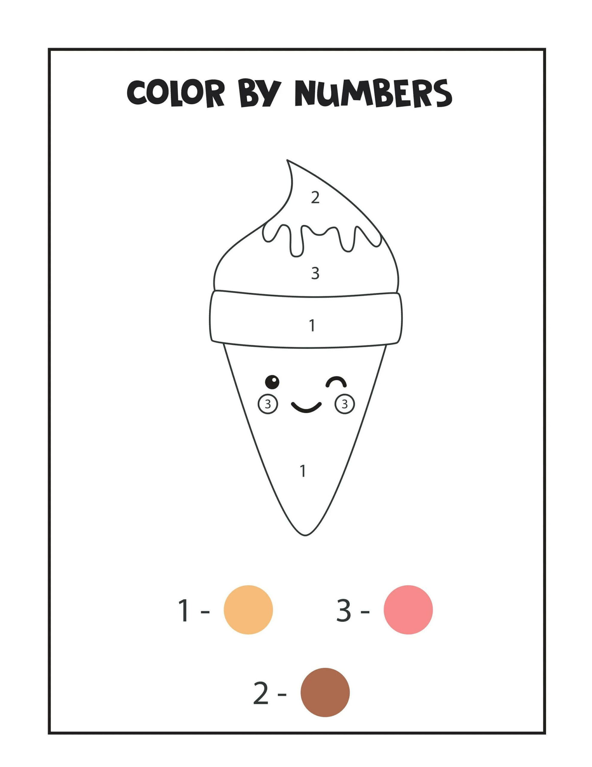 Kolorowanka Kolorowanie Według Numerów Uśmiechniętych Lodów