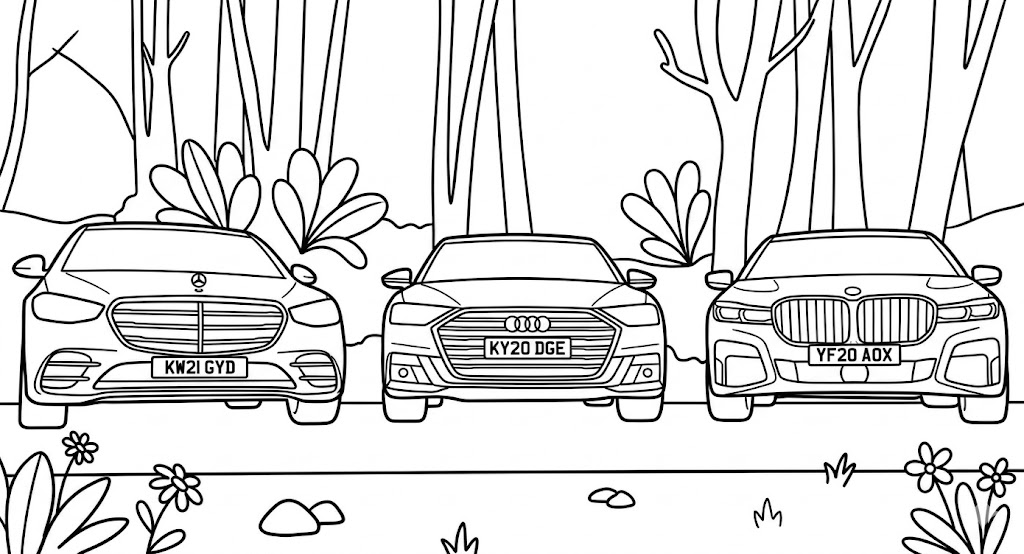 Kolorowanka Mercedesa, BMW i Audi