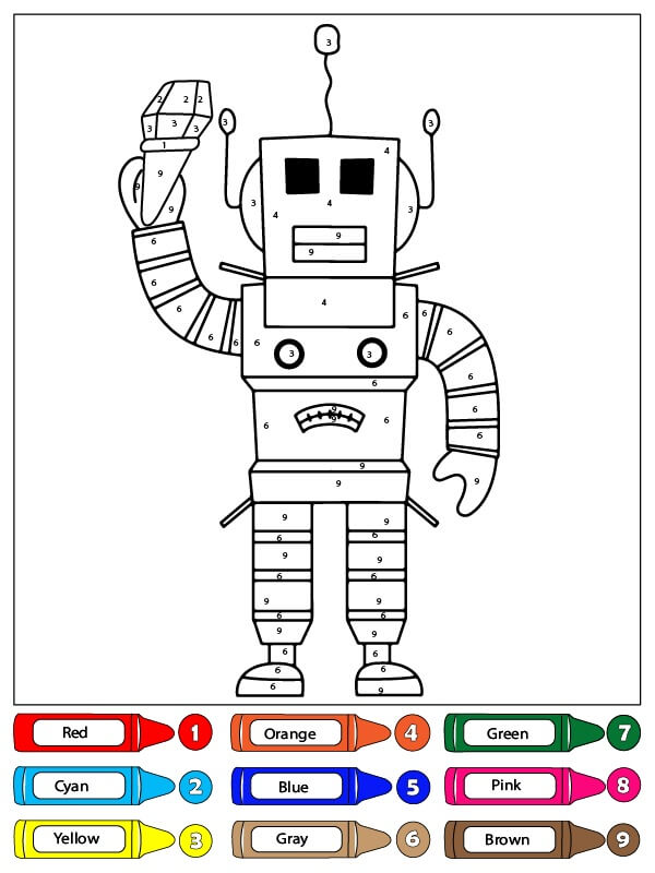 Kolorowanka Robot Roblox Kolor Według Numeru
