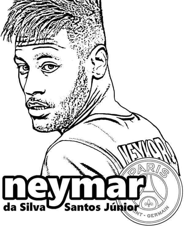 Kolorowanka Bezpłatny Rysunek Neymar
