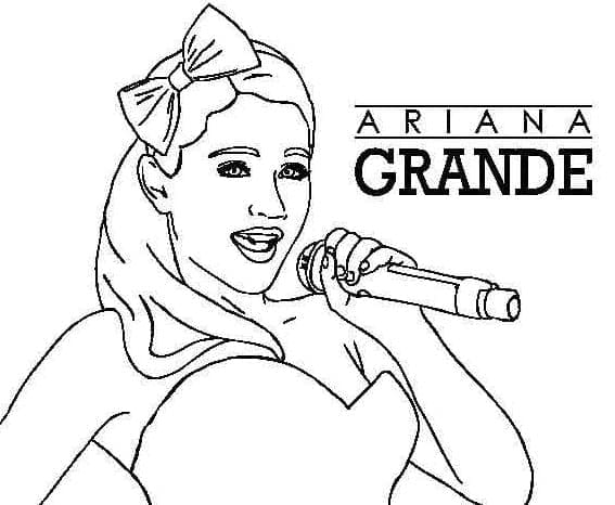 Kolorowanka Kolorowanka Ariana Grande śpiewa