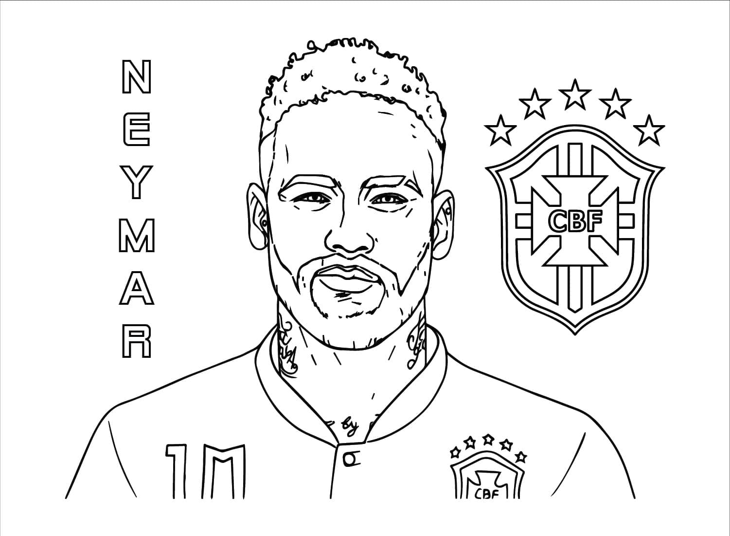 Kolorowanka Słynny Piłkarz Neymar