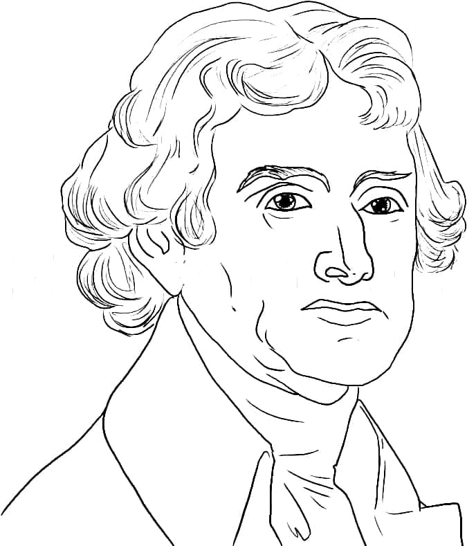 Kolorowanka Kolorowanka Portret Thomasa Jeffersona