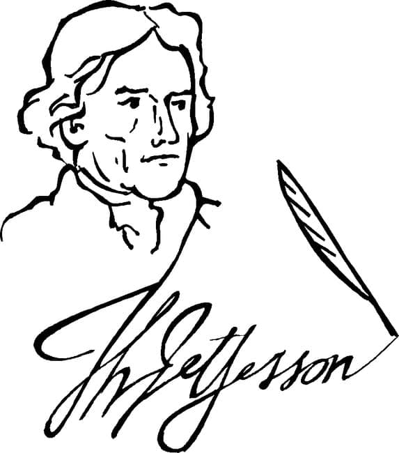 Kolorowanka Kolorowanka Thomasa Jeffersona Do Bezpłatnego Wydrukowania