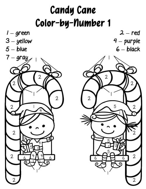 Kolorowanka Koloruj Według Numerów Dwójka Dzieci z Dwiema Laskami Cukierków