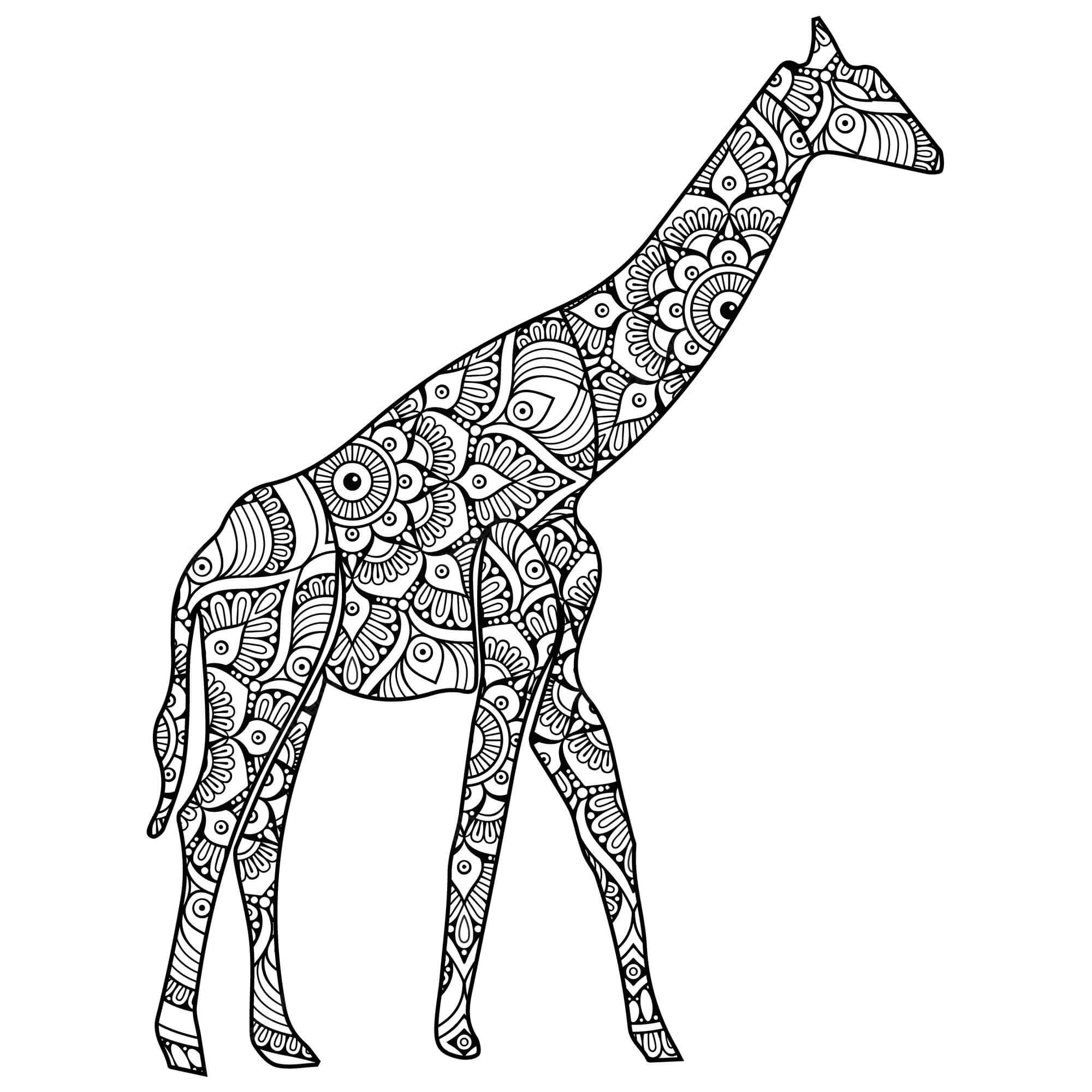 Kolorowanka Mandala Dobra Żyrafa
