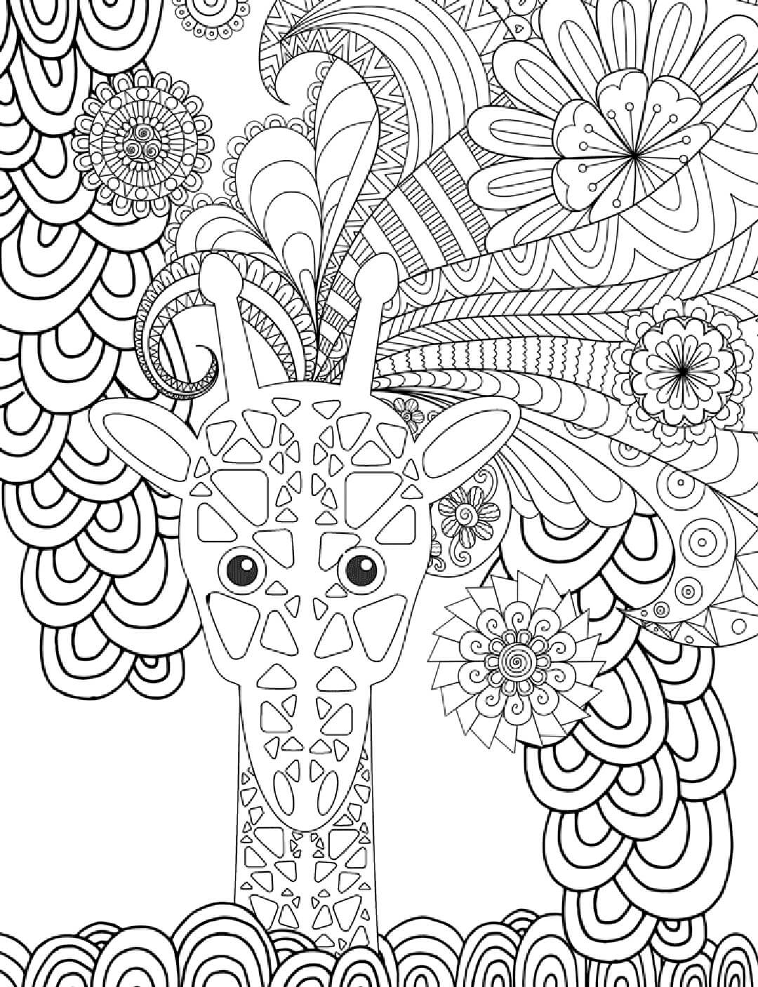 Kolorowanka Mandala Niesamowita żyrafa