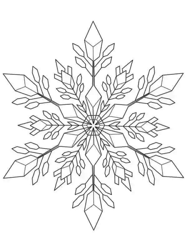 Kolorowanka Mandala Piękne Płatki śniegu w Zimie