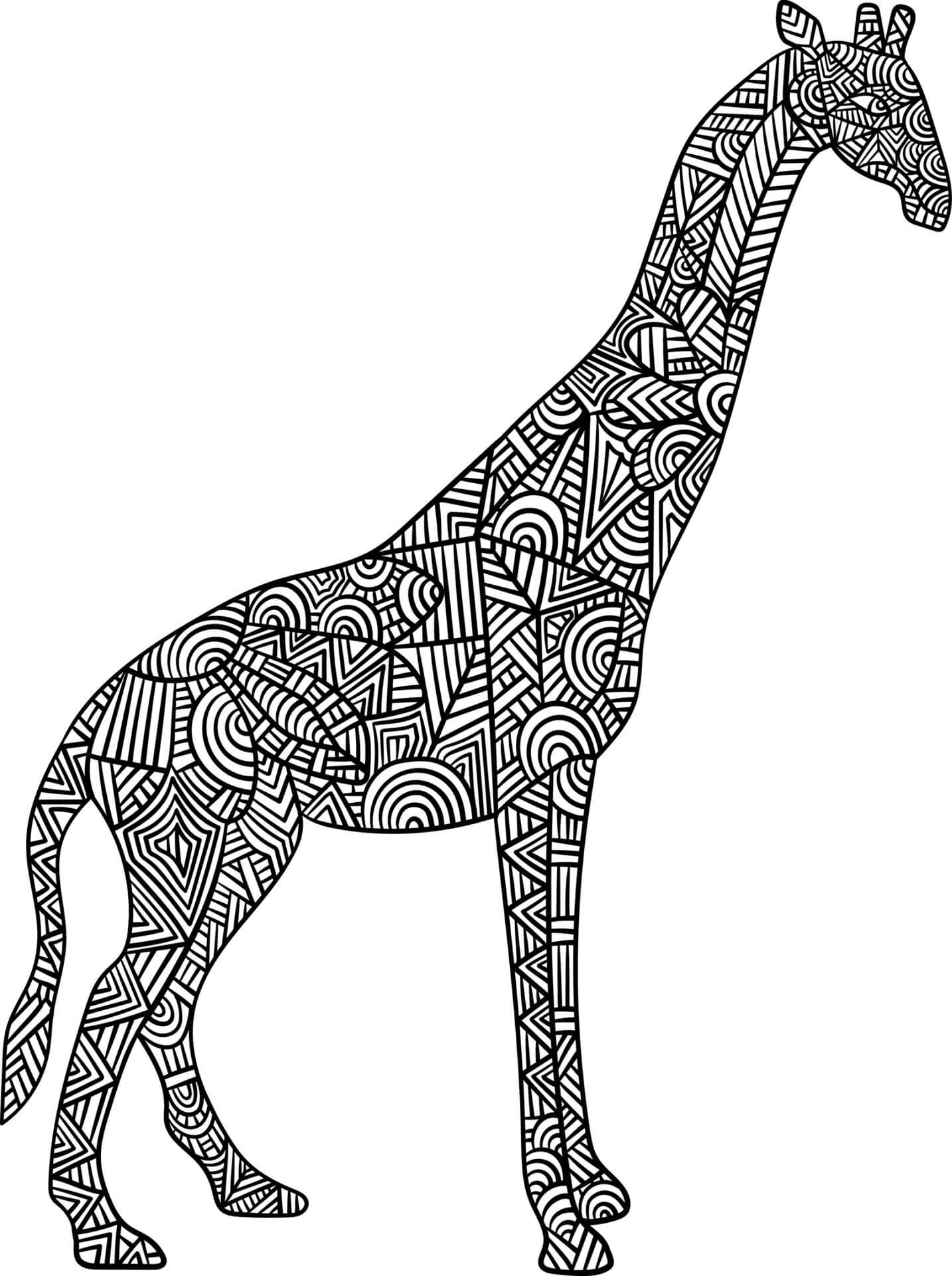 Kolorowanka Mandala Podstawowa żyrafa