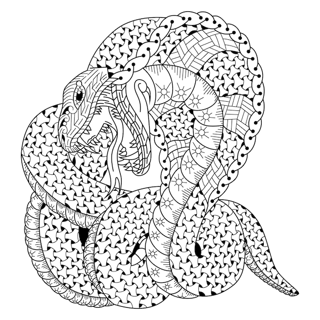 Kolorowanka Mandala Uroczy Wąż
