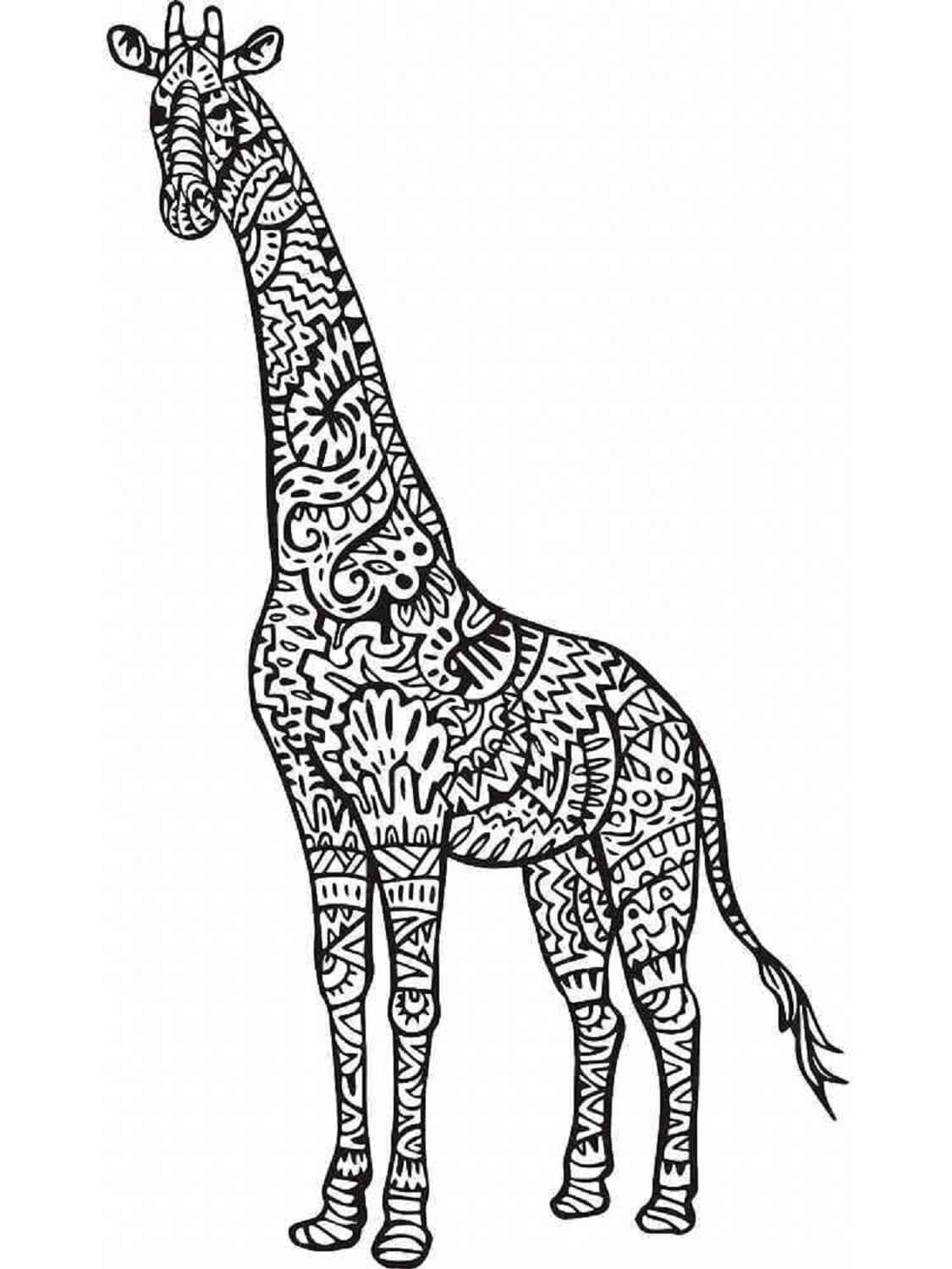 Kolorowanka Mandala Wielka Żyrafa