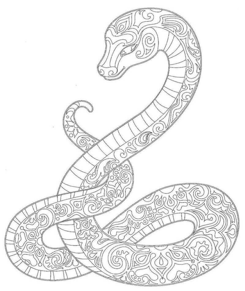 Kolorowanka Mandala Wielki Wąż