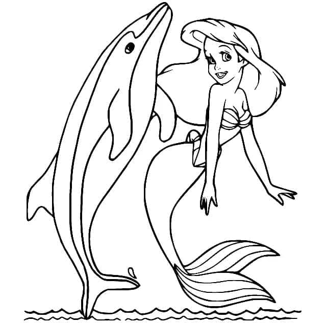 Kolorowanki Delfin i Ariel
