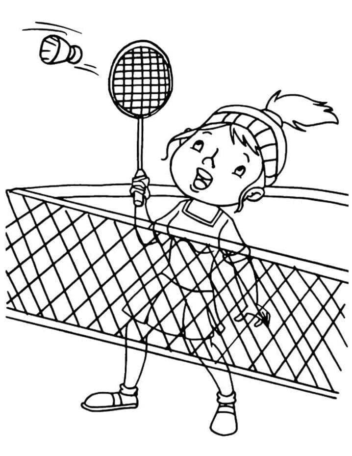 Kolorowanki Dziewczyna Gra w Badmintona Za Darmo