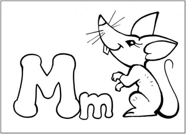Kolorowanka M Jak Mysz