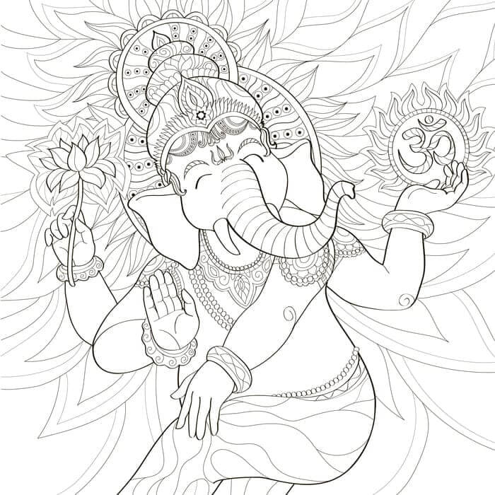 Kolorowanka Morsom Dansende Ganesha