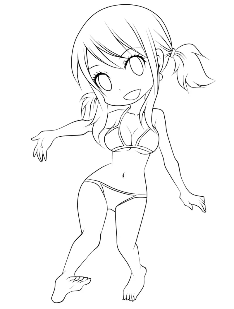 Kolorowanka Narysuj Chibi Lucy Heartfilia