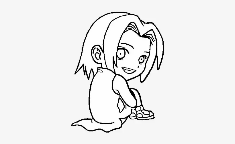 Kolorowanka Narysuj Sakura Haruno Chibi