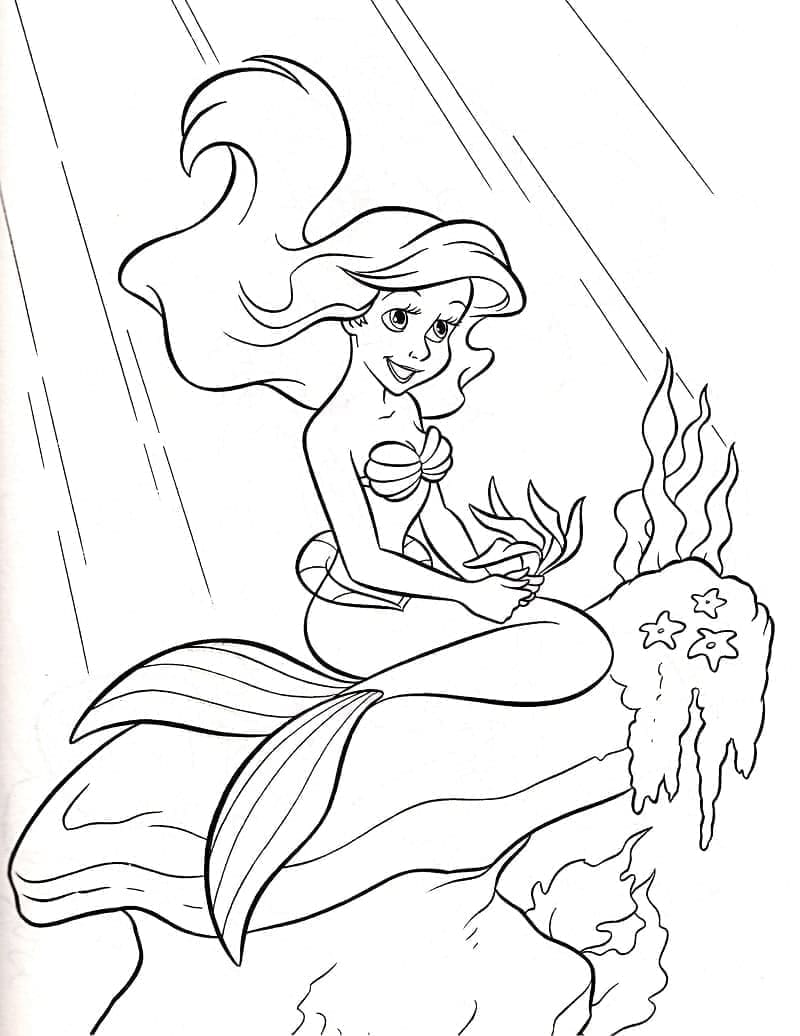 Kolorowanki Ariel z Disneya Mała Syrenka